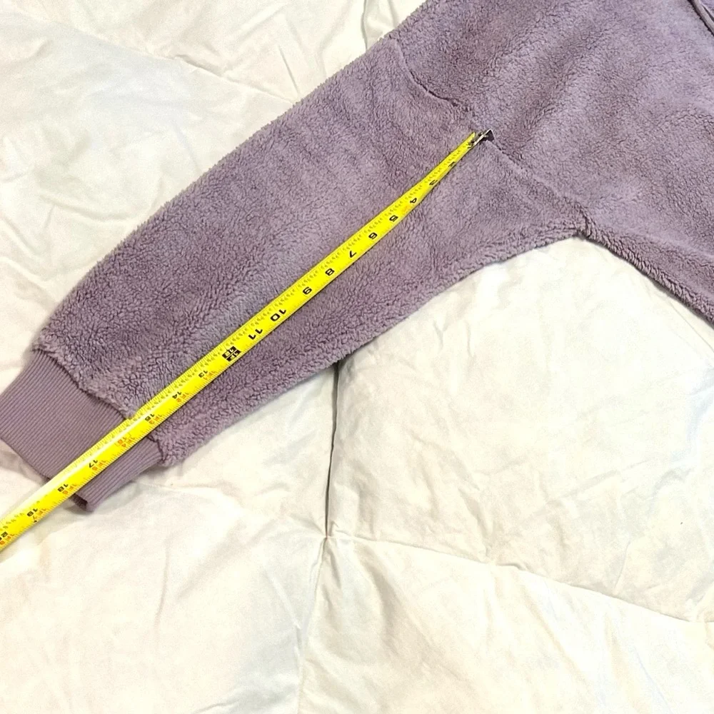 Adore Me Dorethea Lavender Sherpa Hoodie and Jogger Loungewear Set.